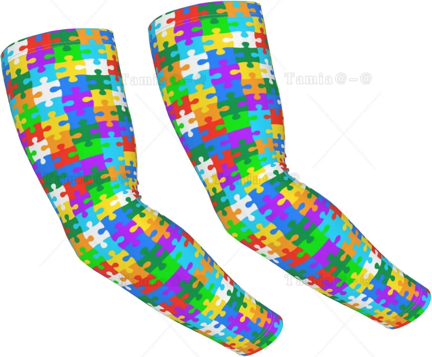 

Autism Puzzle Arm Sleeves Outdoor Garden Sports Cooling Sun Sleeve for Women Men Farm