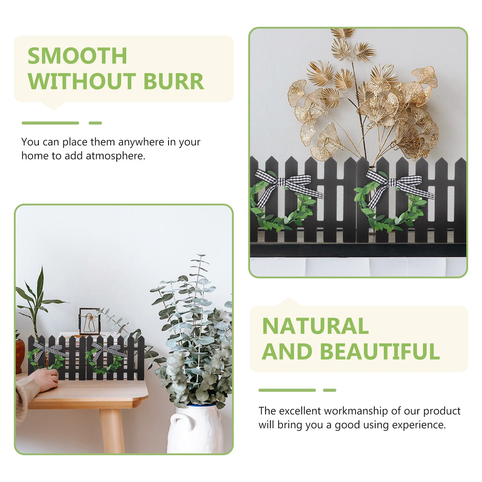 

3Pcs Wood Fence Micro Landscape Ornament Miniature Decor Garden Adornment Micro Landscape Fence Miniature Ornament