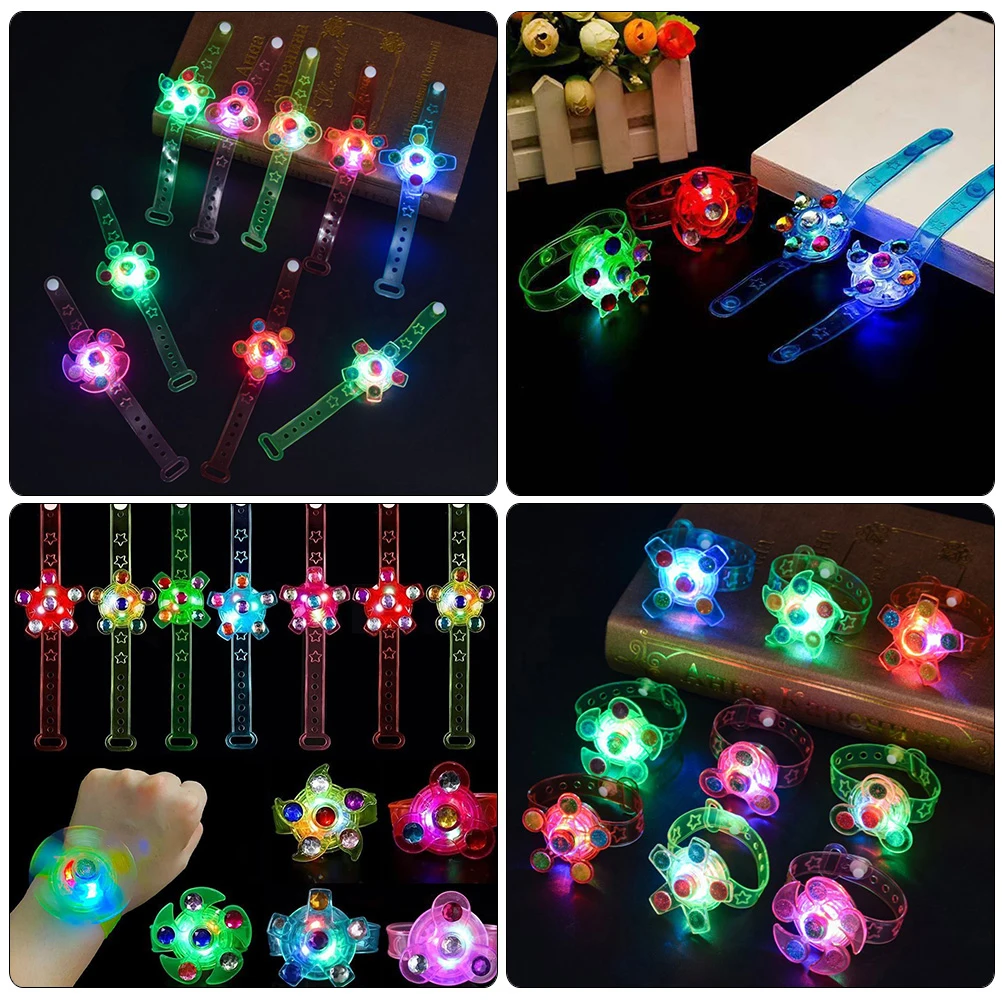 

18 Pcs Glowing Fidget Toys Plastic Material Adjustable Length Kids Gifts Glow Wristb s Bracelets Party Favors Concerts Carnivals