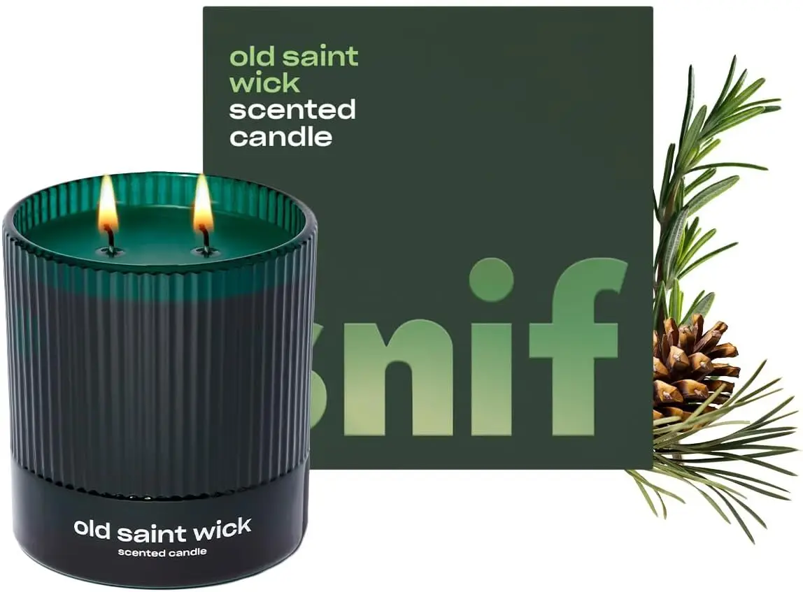 

Holiday Scented Candle, Woody Aromatic Fir, 50+ Hours Burn, Vegan Soy Wax Blend, Non-Toxic