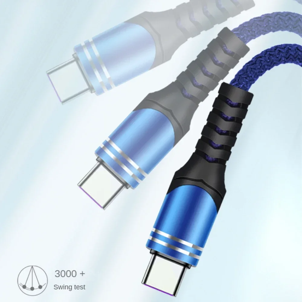 66W Cable USB C to Type C to Lighting PD Fast Charger Data 3 in 1 Quick Charging Cord For iPhone 14 13 12 Huawei  Samsung Xiaomi