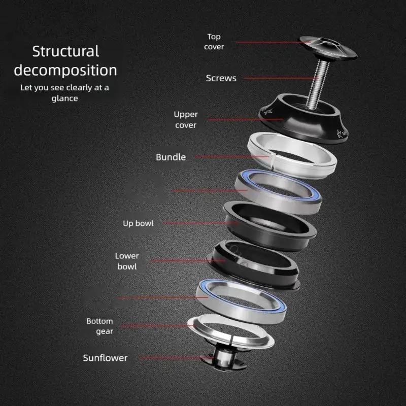 

Stable Integrated Bicycles Headsets for Enhances Control on Mountain Bikes Durability Alloys Construction W91C