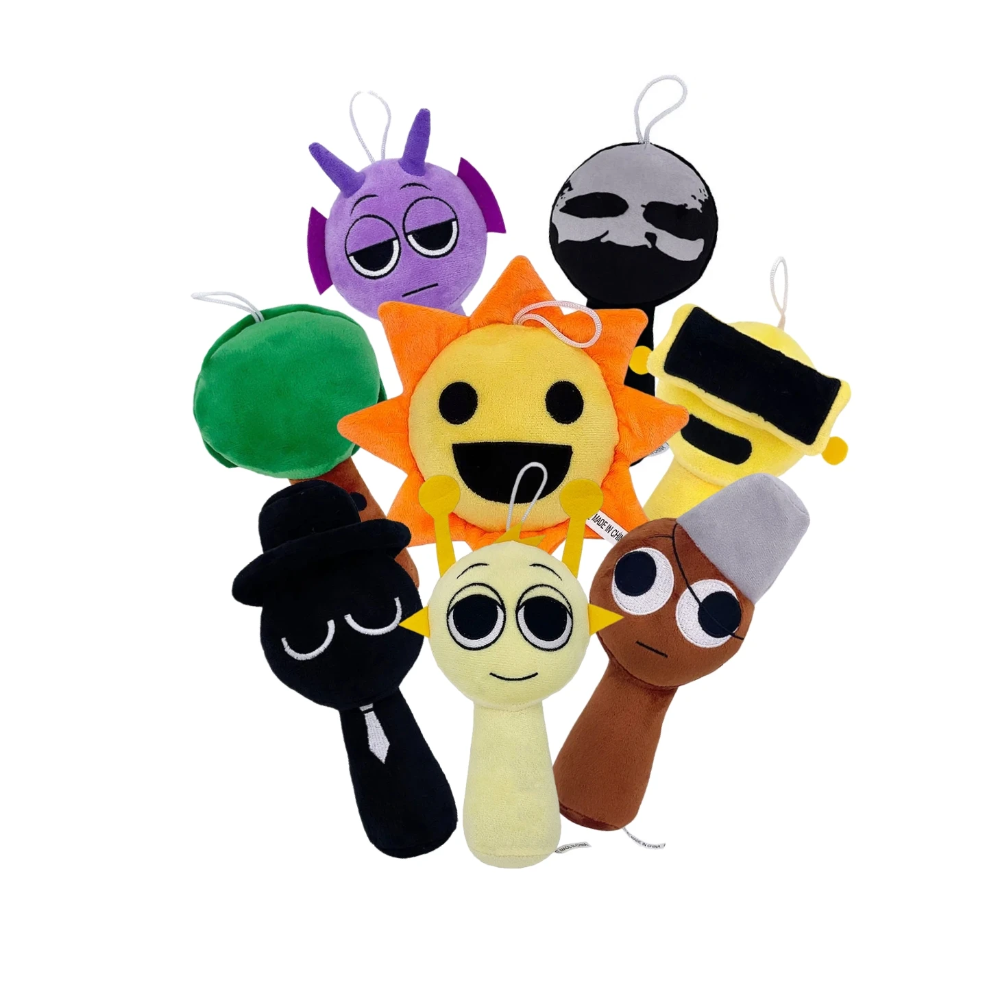 Sprunki Plüsch-Sonnenpuppe mit großen Augen, weiche Plüschfigur, Sammlerstück, Schreibtisch-Dekoration, Feiertags- und Party-Deko, Geschenk