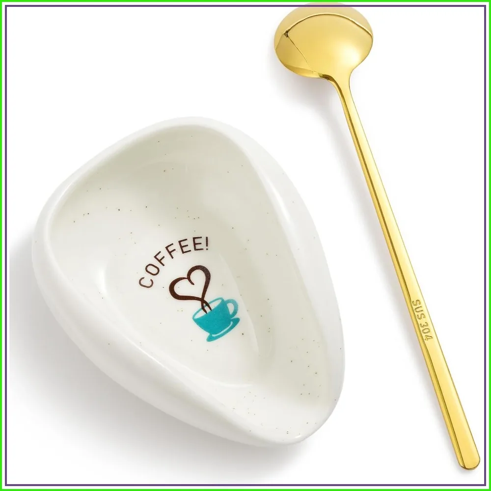 

Coffee Spoon Rest & Dosing Cup, Ceramic Holder for Cafe Station, Cute Bar Decor, Gift for Mom