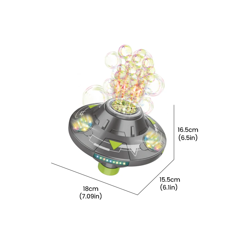 32 Hole Bubbles Maker Toy Intelligent Rotating Ufo Bubble Machine with Light Automatic Bubble Gun for Kids Outdoor Toys Gifts