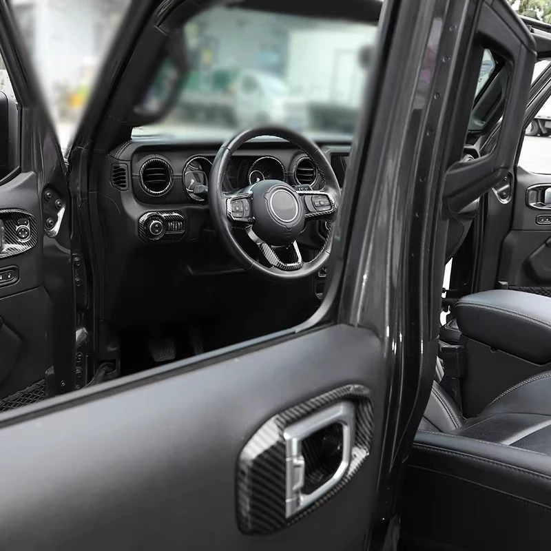 

Center Console Gear Shift Panel Door Bowl Vent Trim for Jeep Wrangler JL 4XE Carbon Fiber Interior Parts Interior Modification