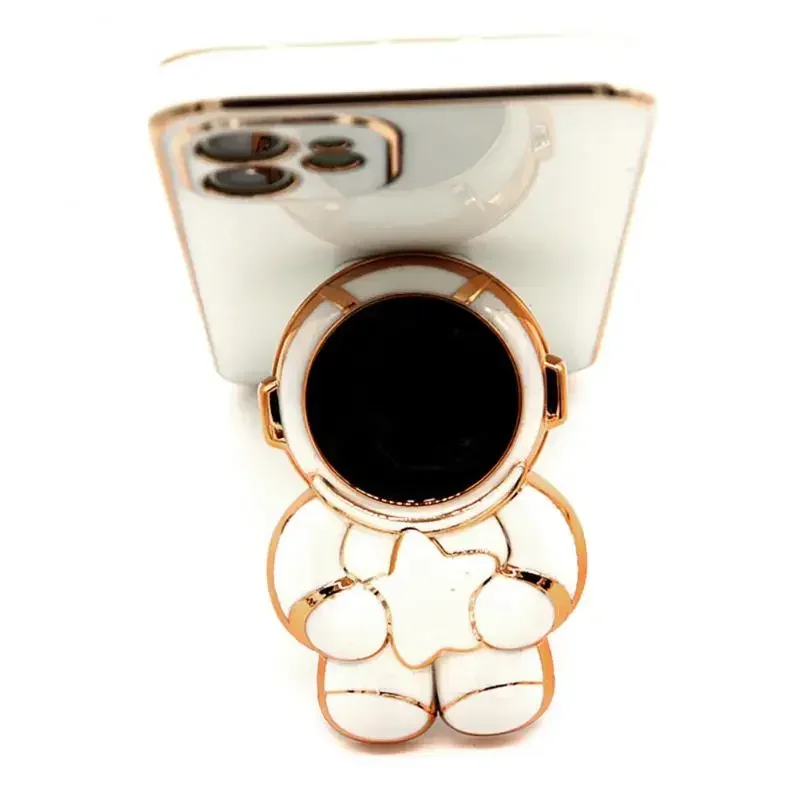 Support de téléphone en forme d'anneau, astronome de dessin animé, pâte tridimensionnelle, support de téléphone portable