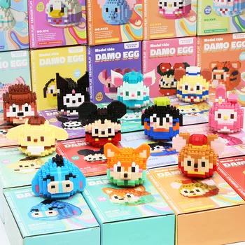 דיסני אנימה נסיכות בניית קוביות סטיץ 'מיקי מאוס מיני צעצועי פעולה דמויות קוביות צעצועים להרכבה מתנות לילדים