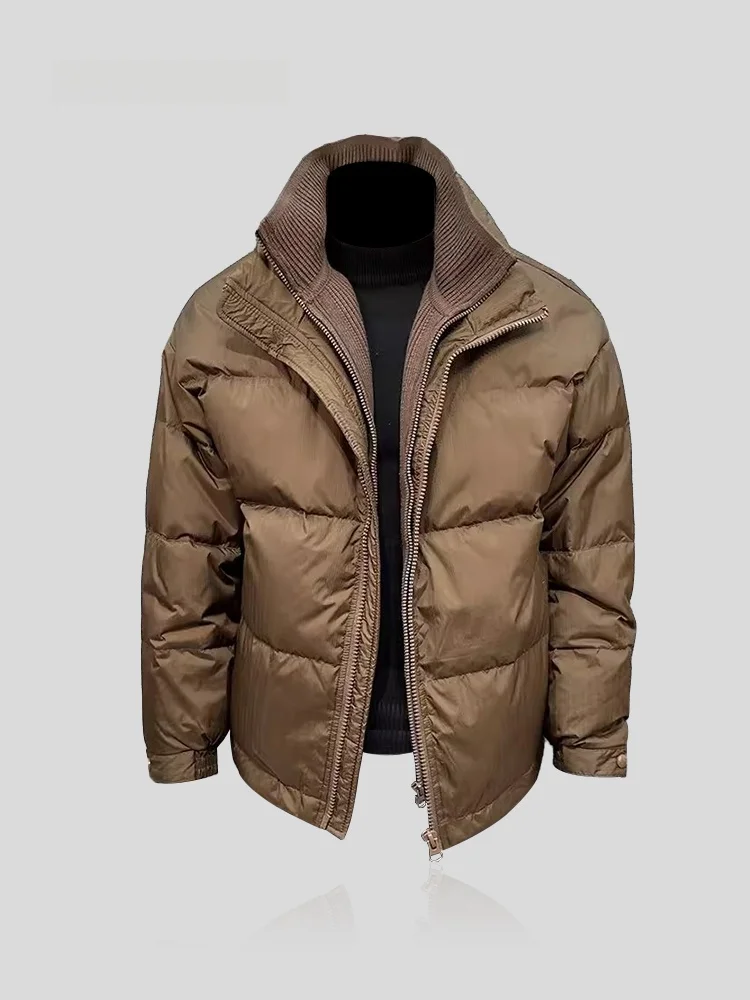 

Men's Slim Fit Thickened Stand Collar down Jacket Fake Two-Piece Fashionable Winter Outerwear by I.T 2023 New Arrival