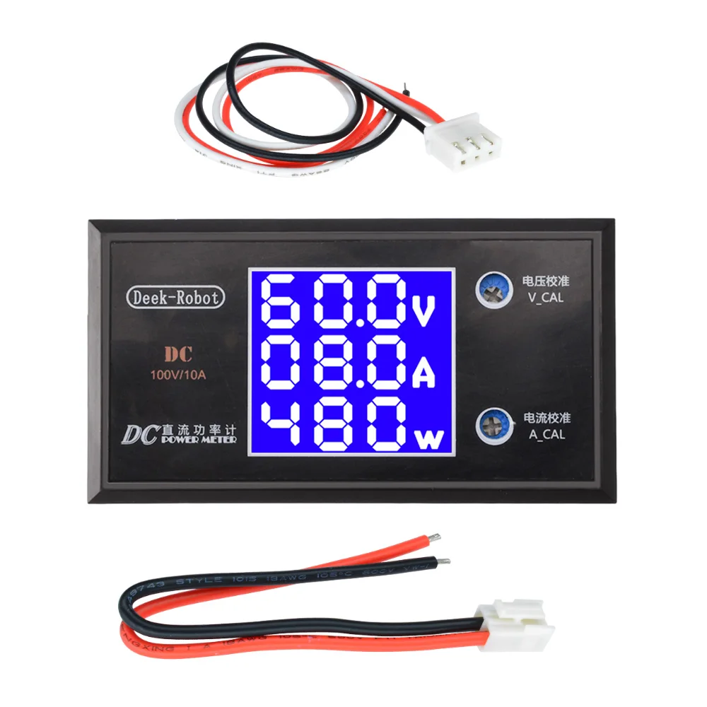 DC 0-100V 10A LCD-Display Digitales Voltmeter Amperemeter Wattmeter Spannungs-Strom-Leistungsmessgerät Spannungs- und Stromdetektor 12V 24V 36V 1000W – Detail 1
