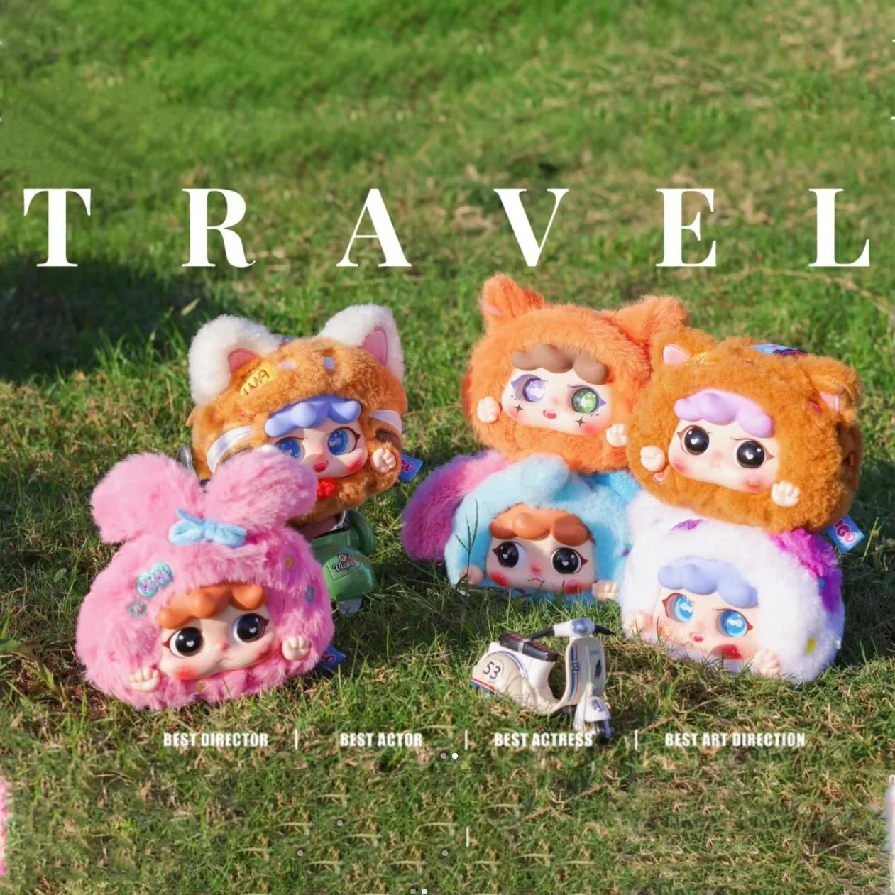 Genuine Migo Travel Together Zipper Series Blind Box Baby Three Migo Vinyl Doll Kawai Bag Pendant Collectible Toy Christmas Gi