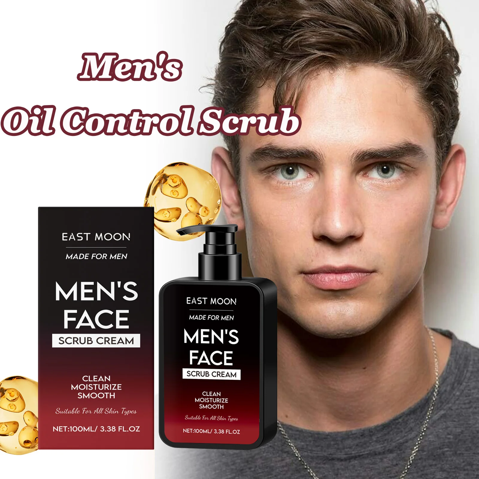 

Men's Face Oil Control Scrub Cream Exfoliating Face Remove Blackhead Grease Nourish Soothing Skin Care Face Exfoliating Scrub