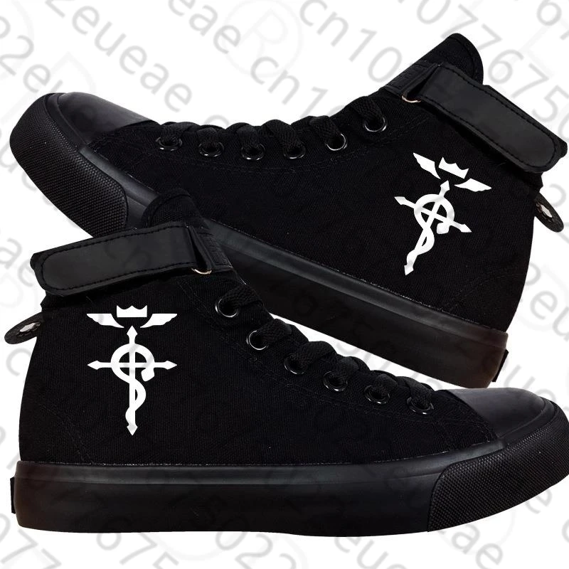 Anime Fullmetal Alchemist Cosplay Canvas Schoenen Edward Elric Sneakers Casual High Platform Ademende Schoenen Aziatische Maat Herfst