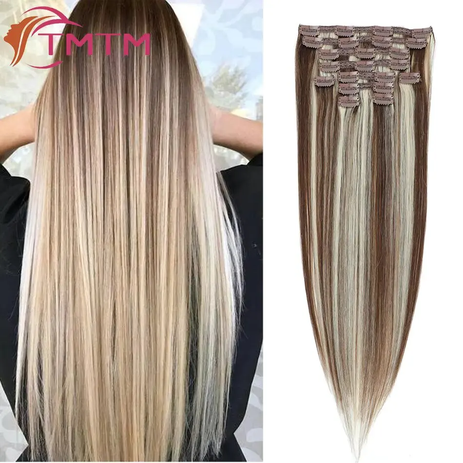 

Balayage Brown mix Platinum Blonde Clip In Human Hair Extensions 10 шт./компл. 160 г волосы Remy Longe с двойным утком и зажимами 14-28 дюймов