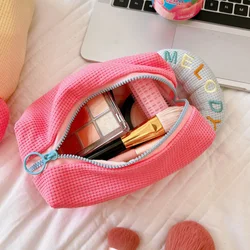 1 Pc Solid Color Female Make Up Pouch Necessaries Pencil Case Women Zipper Make Up Bag Travel Large Cosmetic Bag for Makeup