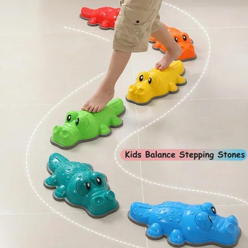 Children Crocodile Balance Stone Montessori Toys Sensory Integration Training Outdoor Play Social Activities Parish Sports Toys