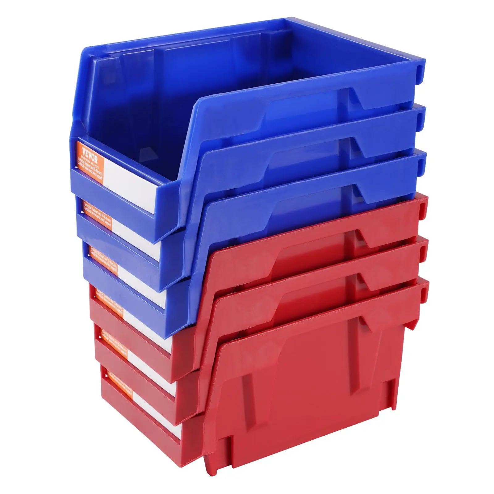

Plastic Storage Bin 5x4x3 Inch Hanging Stackable Organizer Blue Red 24-Pack Heavy Duty for Closet Kitchen Office