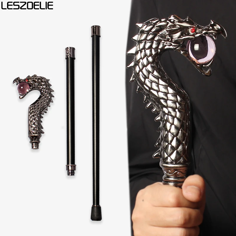 

Girls Luxury Dragon Walking Stick with Light Pink Crystal Ball Lady Fashionable Canes Women Halloween Decorative Walking Sticks