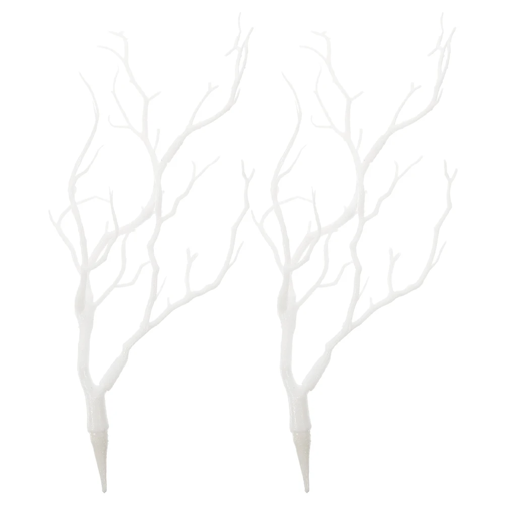 

2pcs White Artificial Antler Branches Coral Tree Decor Dried Plant Accessories DIY Craft Supplies Plastic Dried Tree Twigs Vase