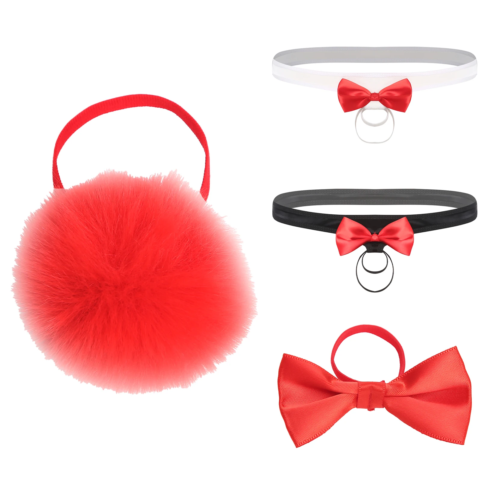 الرجال مضحك الملابس الداخلية القوس JJ هول سراويل Pompom ديكور القضيب حلقة مطاطا مايكرو الملابس الداخلية سيور يؤرخ الذكرى زوجين ألعاب