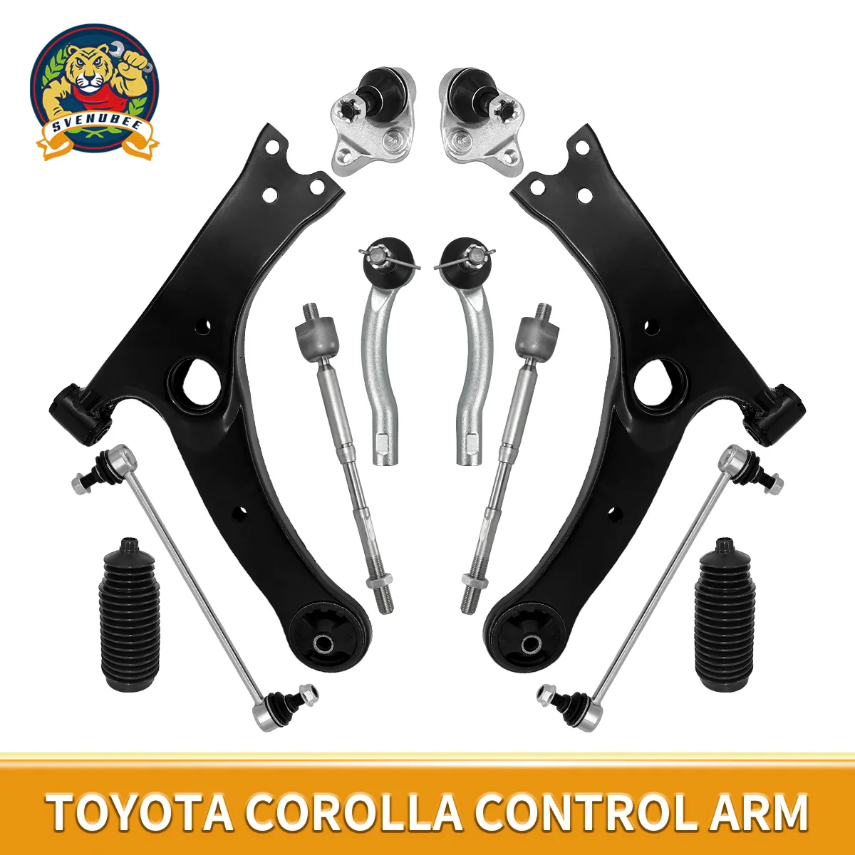 

TOPICKSAP 12pcs Front Lower Control Arm Ball Joint Sway Bar Tie Rod Boots Kits for Toyota Corolla 2003 2004 2005 2006 2007 2008