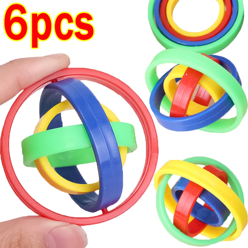 1/6pcs 3D Anti-Stress Fidget Toys Kid Children Novelty Rainbow Finger Spinner Decompression  Intelligence Games Gift