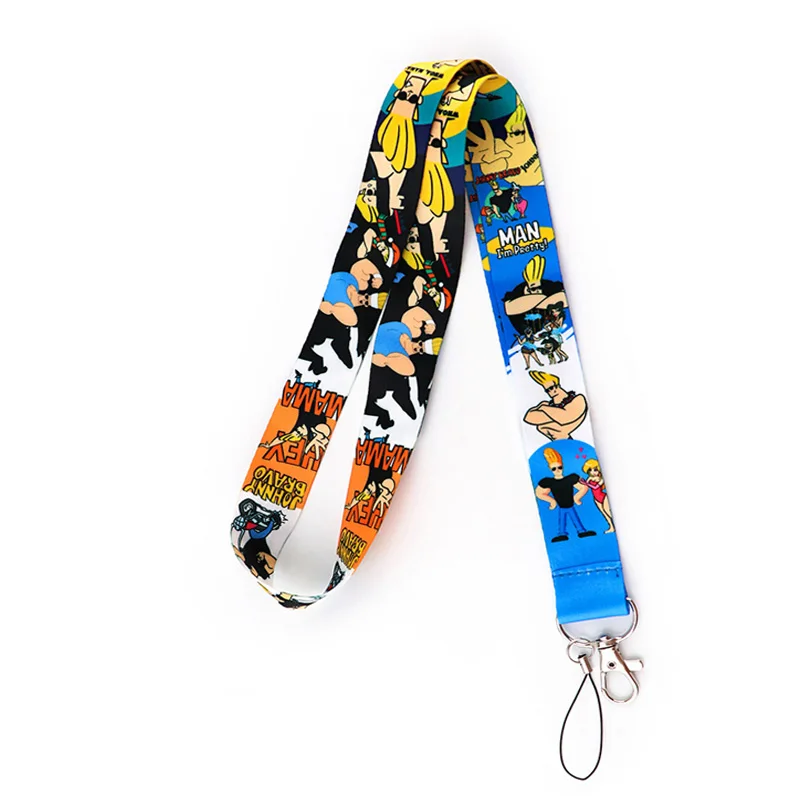 Johnny Bravo Keychain Lanyards Id Badge Holder ID Card Pass Gym Mobile Phone Badge Holder Key Strap webbings ribbons - Image 2