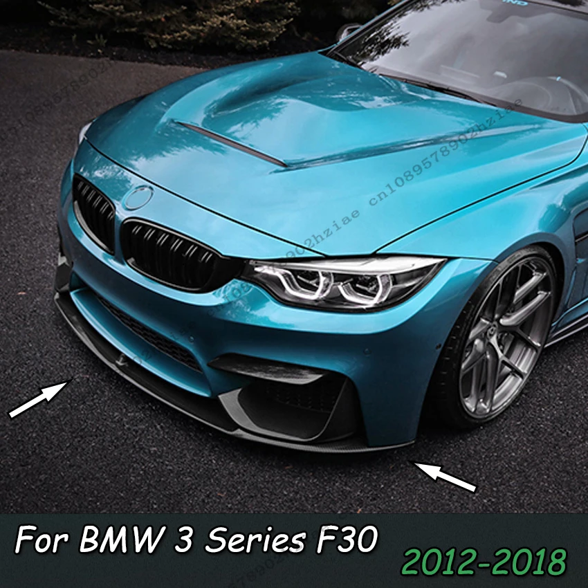 

4Pcs For BMW 3 Series F30 F31 M3 Stying Bumper 2012-2018 Car Front Lip Bumper Diffuser Splitter BodyKit Gloss Black /Carbon Look