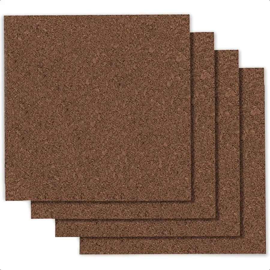 لوحة إعلانات من بلاط الفلين ألواح الفلين 12 بوصة × 12 بوصة × 3 8 بوصة بني داكن 4 عبوات 15050Q #1