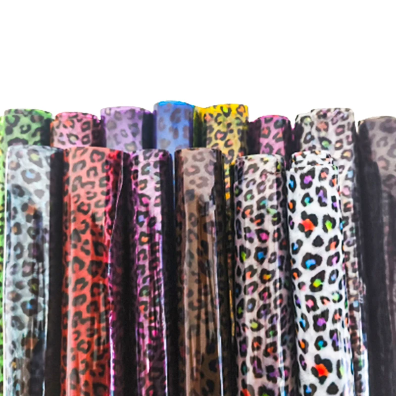 Transparent TPU Faux Leather iridescent Leopard Synthetic Leather Vinyl Fabric for upholstery DIY notebooks covers Phone Case