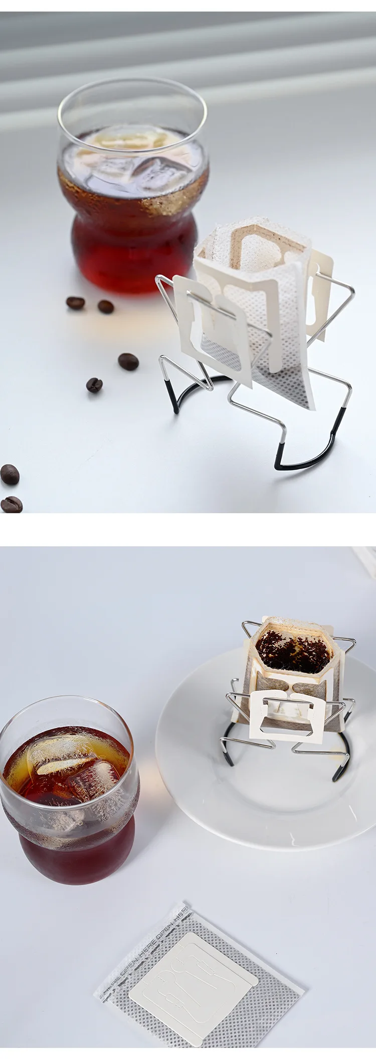 Kaffeefilterhalter für Drip Bags, Edelstahl-Kaffeefilterhalter, Japanischer Outdoor-Kaffeefilterhalter zum Aufhängen, Tragbarer Ständer – Detail 7