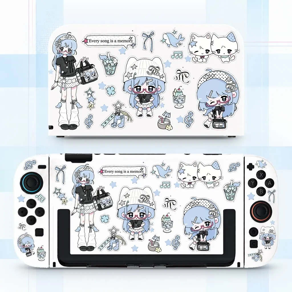 Cute Cartoon Girl Switch Case Game Controller Cases for Nintendo Switch 2 OLED NS Console Full-Cover NS Joy-Con Shell Dock Case