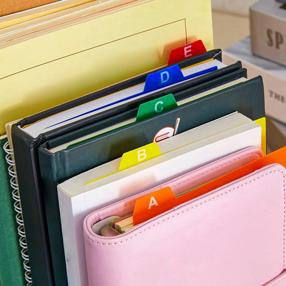 50 PCS Index Card Guide Set Alphabet Sticker Index Card Dividers Self Adhesive Number Stickers (Mix Color, 3 x 5 Inch)