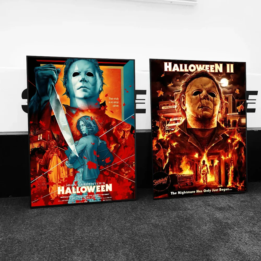 أفلام الرعب هالوين مايكل مايرز ملصق فني ذاتي اللصق مقاوم للماء ورقة ملصق مقهى بار غرفة جدار ديكور