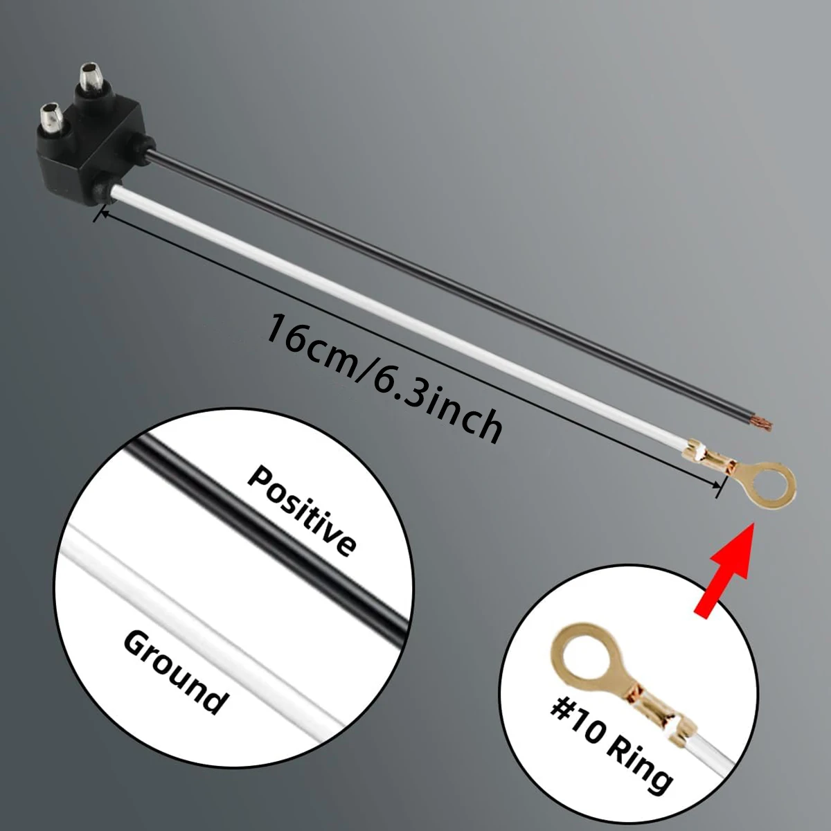 Truck Trailer 2 Pigtail Harness, Right Angle 2/3Pin Trailer Light Connector Fits with 2