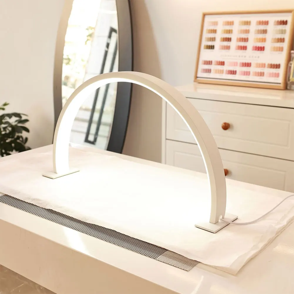 Lampa do manicure w kształcie półksiężyca, lampka do biurka, światło do tatuażu paznokci, brwi, kosmetyki.