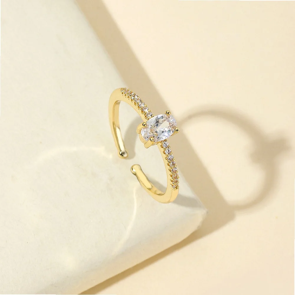 Ins Aesthetic Adjustable Heart Ring with Zircon Diamond, Cold Wind Design Light Luxury Jewelry for Women