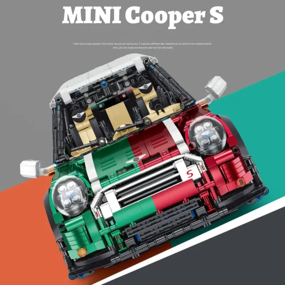 1:10 Mini Technical Car Cooper Building Blocks Kits Supercar Vehicle MOC-36559 Construction for Adults Kids Christmas Gift
