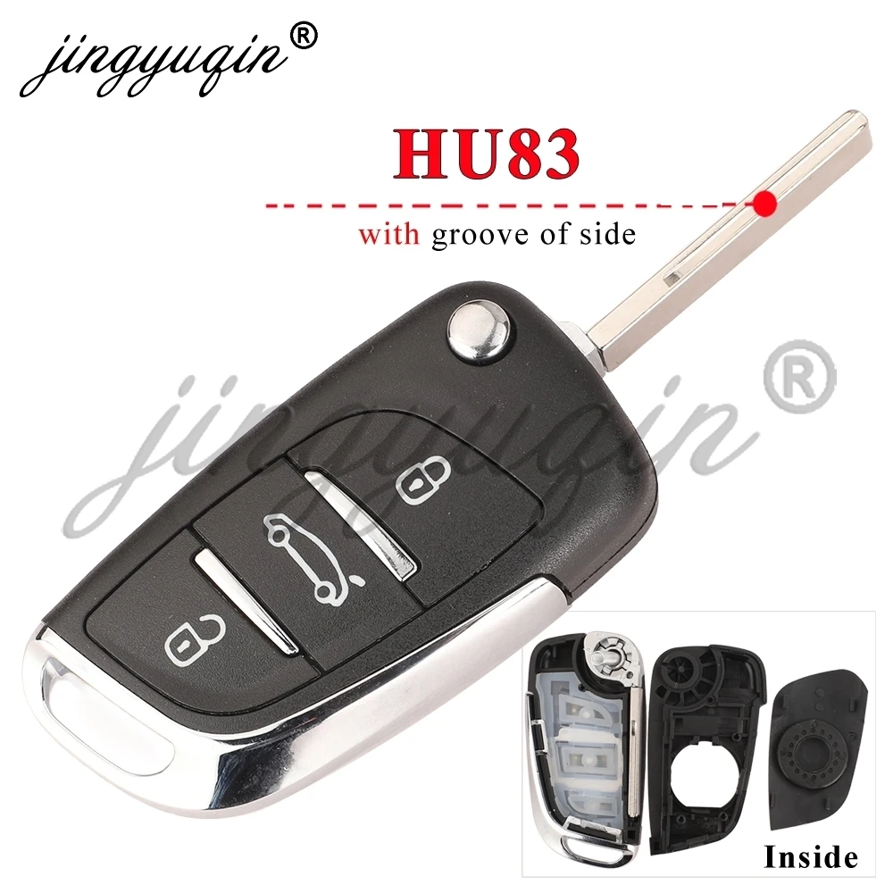 jingyuqin 1/5pcs Car Remote key Shell for Citroen DS3 DS4 C-Elysee С2 C4 С3 С5 C6 Peugeot 2010-2016 6490KF Auto Fob Replacement view 2
