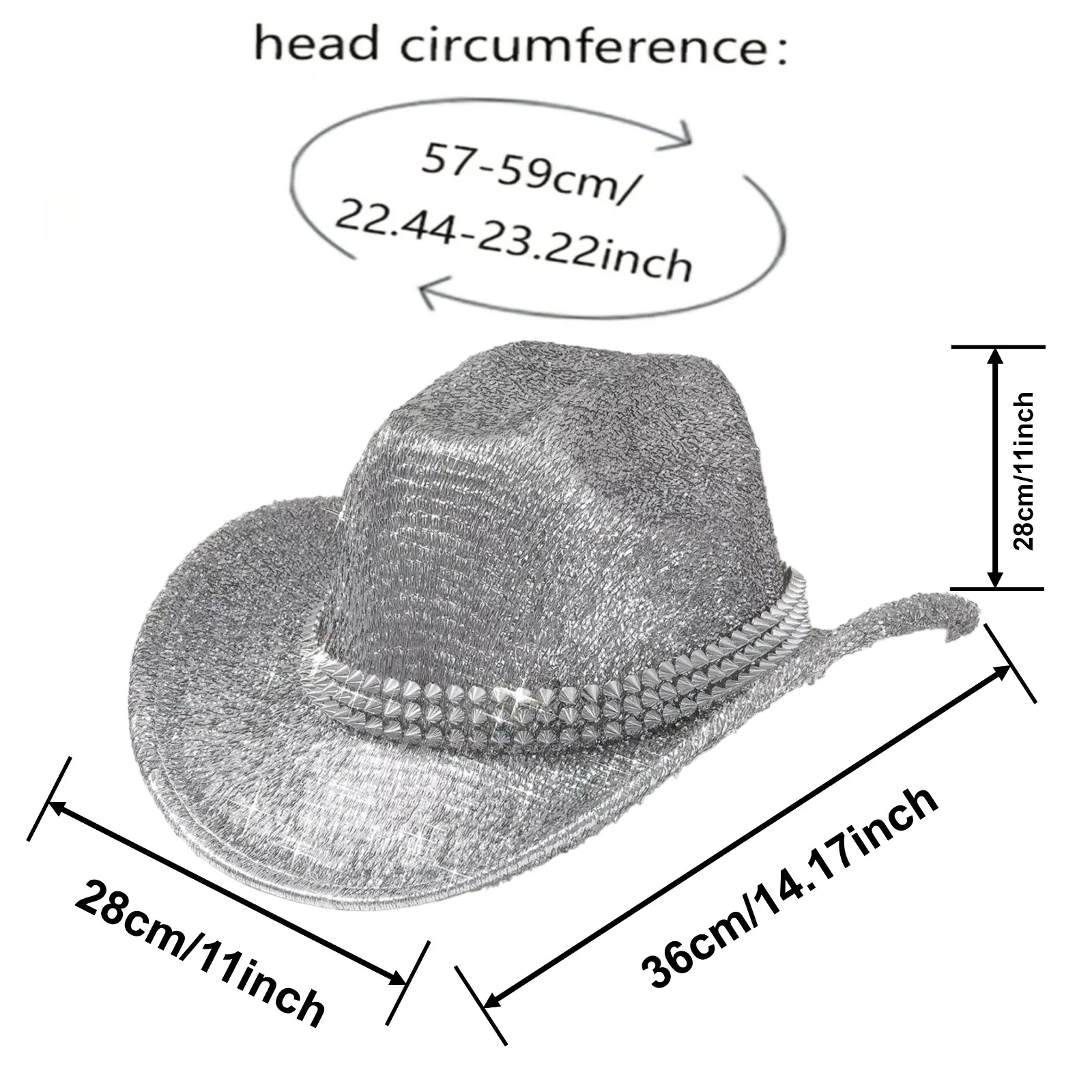 หมวกฮองหลวนสีดำสไตล์สตีมพังก์ประดับกลิตเตอร์สำหรับผู้ใหญ่ หมวกคาวบอยสำหรับผู้หญิง อุปกรณ์คอสเพลย์คาวบอยหญิง และหมวกคาวเกิร์ล
