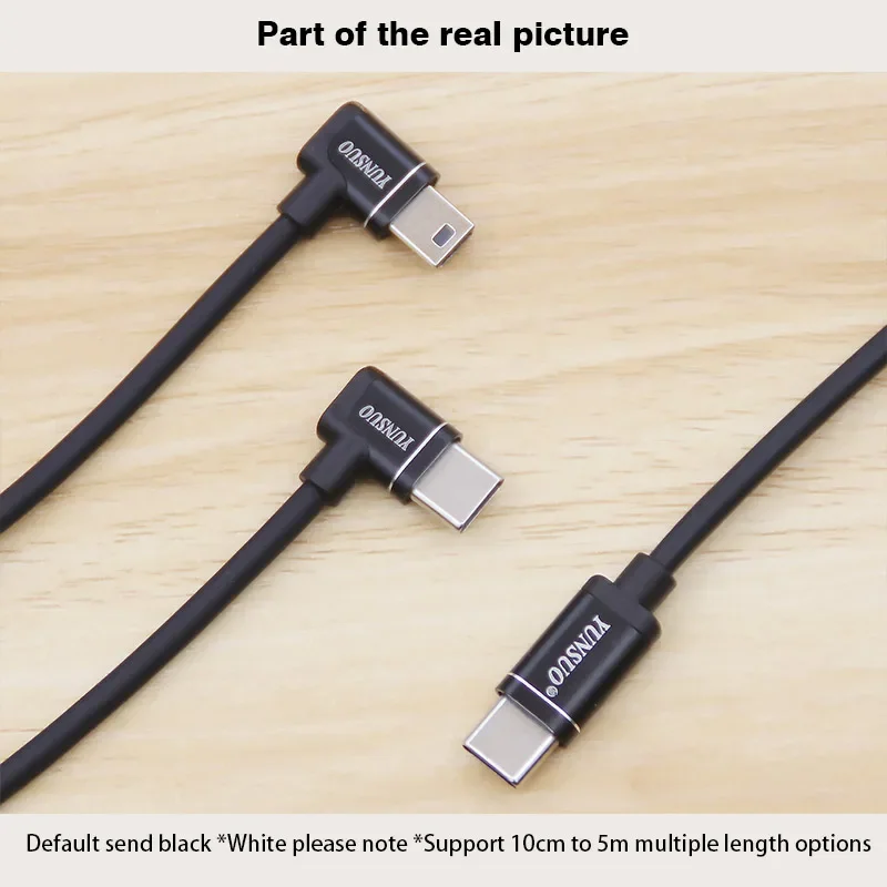 الكوع نوع-C 5Pin مايكرو USB كابل شحن 5 فولت 1A 2A 2.4A امدادات الطاقة للأجهزة الرقمية سيارة مسجل هاتف محمول لوحي مروحة