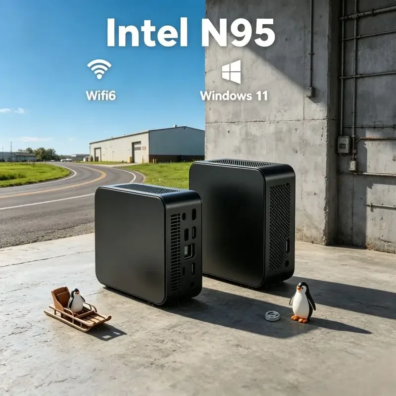 

Efficient Low Mini PC Core N95, Large 16GB SSD, Win11 OS, WiFi6 Connection, Smooth 4K Playback for Family and Light Business Use