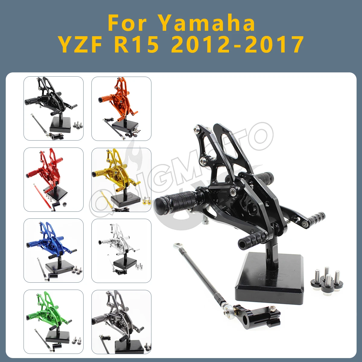 

YZF R15 2017 Motorcycle Rearset Footpeg Rear Footrest Foot Pegs Pedal Rearsets CNC Adjustable For Yamaha R 15 YZF-R15 2016-2012