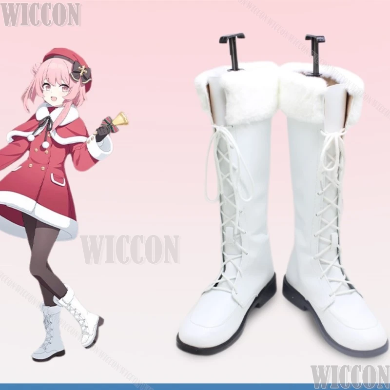 

Sumi Serina Christmas White High Boots Game Blue Archive Cosplay Ruffled Edge Winter Shoes Woman Girl Clothes Halloween Festival