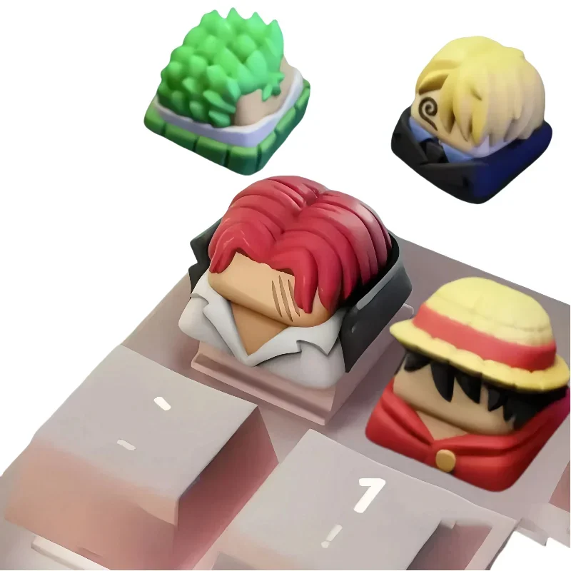 Een Stuk Anime Periferie Monkey·D·Ruffy Driedimensionale Stripfiguur Mechanische Toetsenbord Cap Shanks Keycap Sanji Gift - afbeelding 2