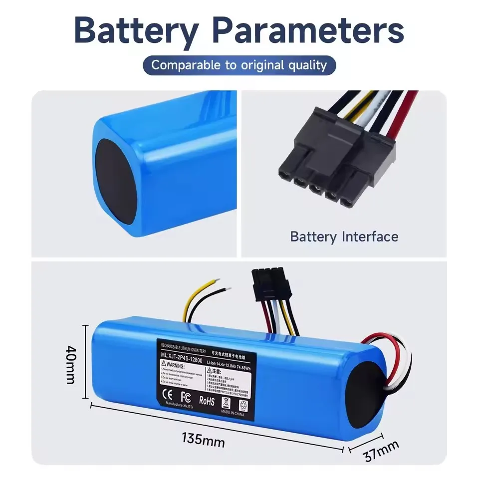 14.4V12800mAh， High quality batteries, for CECOTEC CONGA 4090 4690 4490 4590 robot vacuum cleaner battery pack replacement