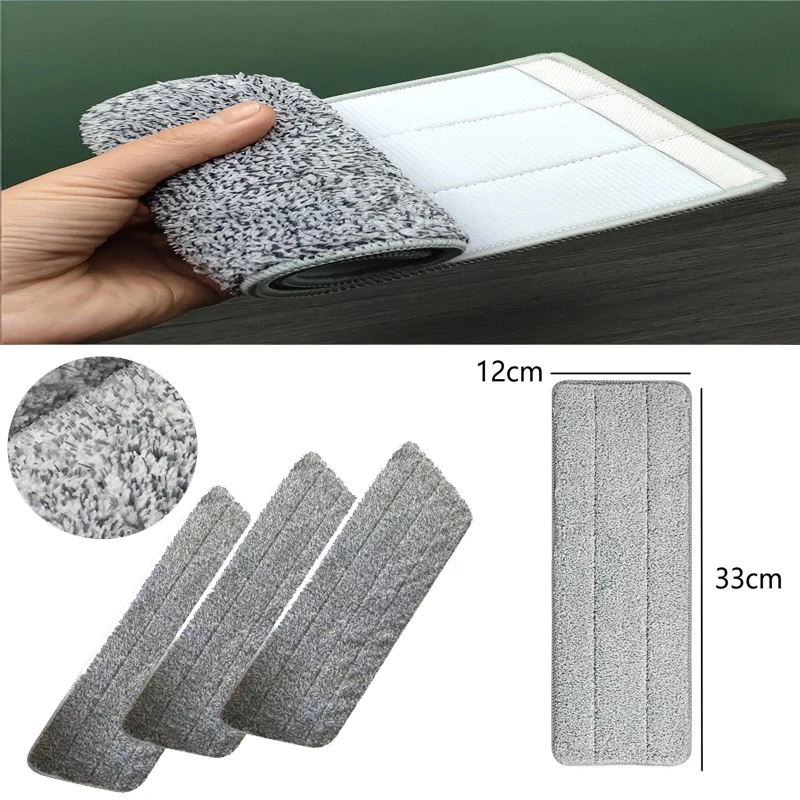 4/8pcs Microfiber Mop Pad Washable Reusable Soft High Water Absorption Replacement Mop Head For Spray Mop Dust Mop Household