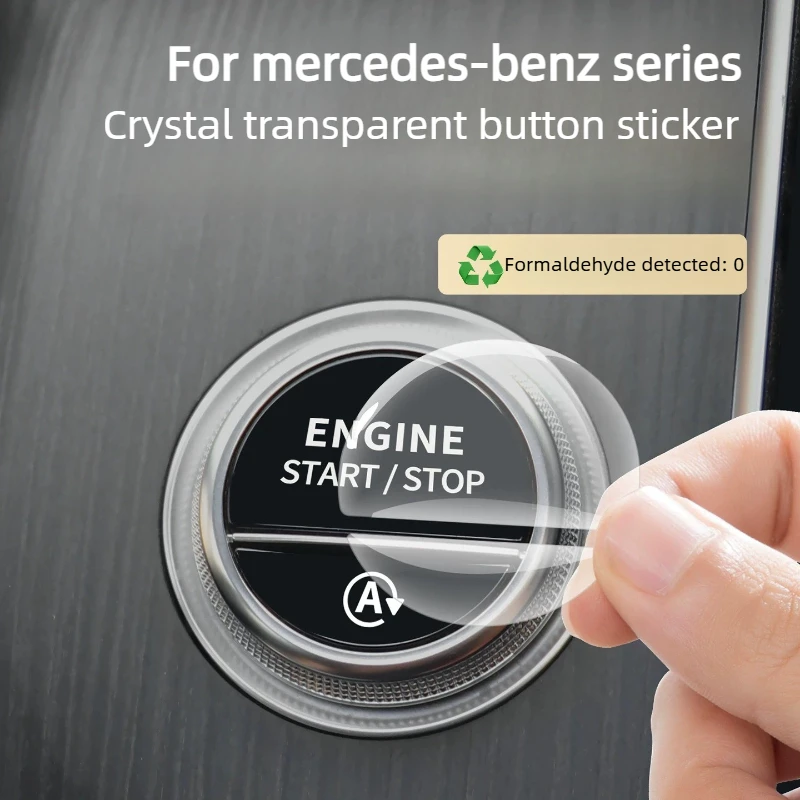 FOR Mercedes‑Benz GLC Crystal Epoxy Interior Sticker Start Button Protective Film Glossy Wear‑Resistant Interior Decor Accessory