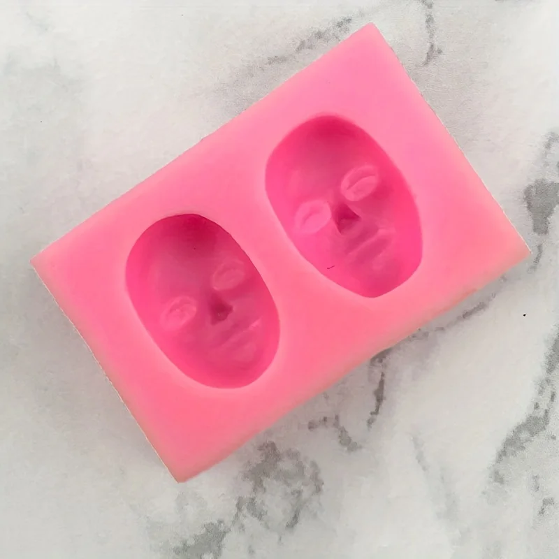 1pc, 3D face shaped silicone mold - creative DIY baking mold, perfect for cake decoration, ice cubes, and polymer clay crafts