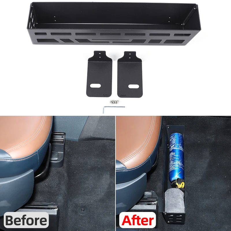 

For Ford Maverick 2022+ Passenger Under Seat Storage box Aluminum Alloy Car Organizer Storage Lower basket Tray Car Accessories